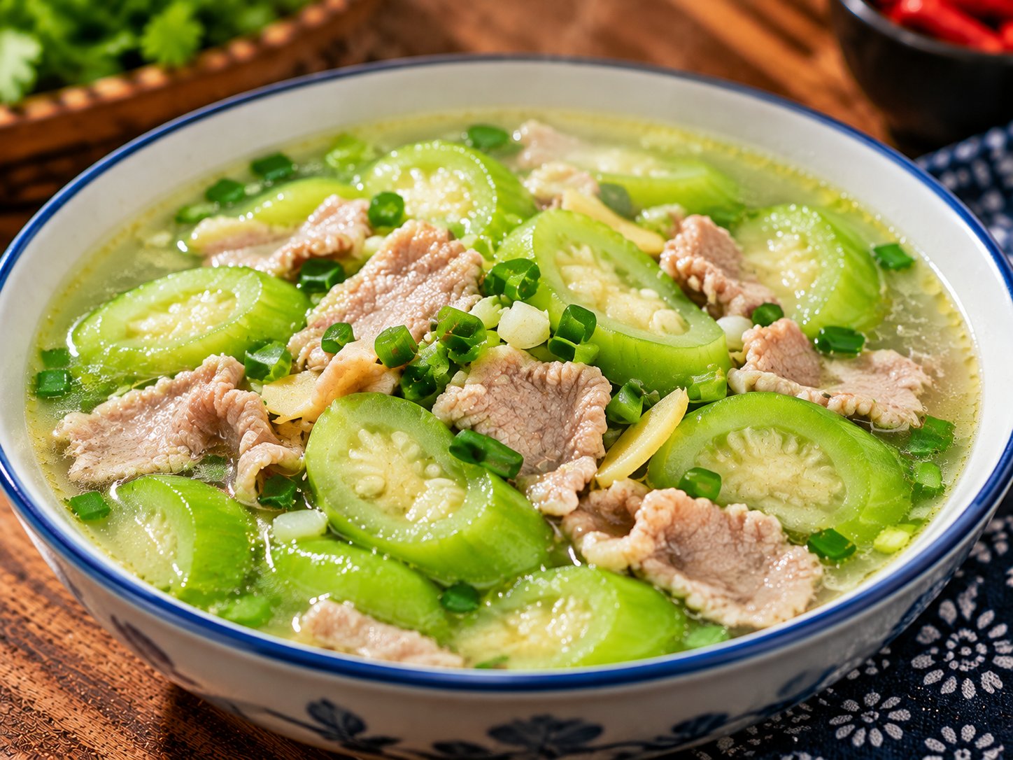丝瓜肉片汤