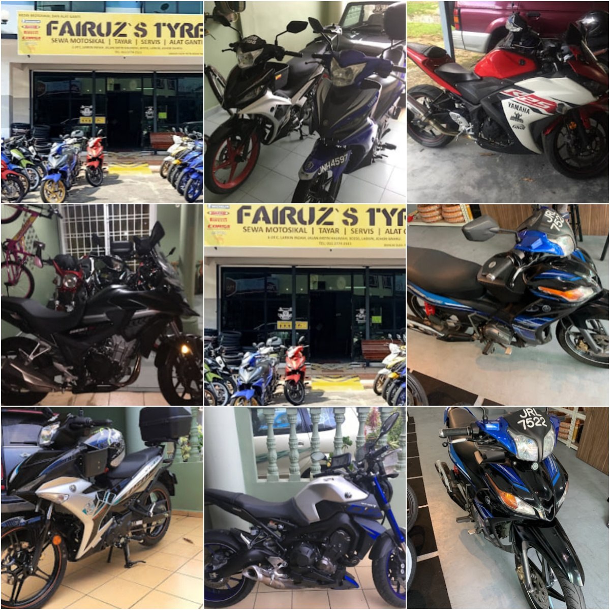 🛵新山motorcycle rental / sewa · Menu images